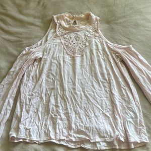 Light Pink Cold Shoulder top